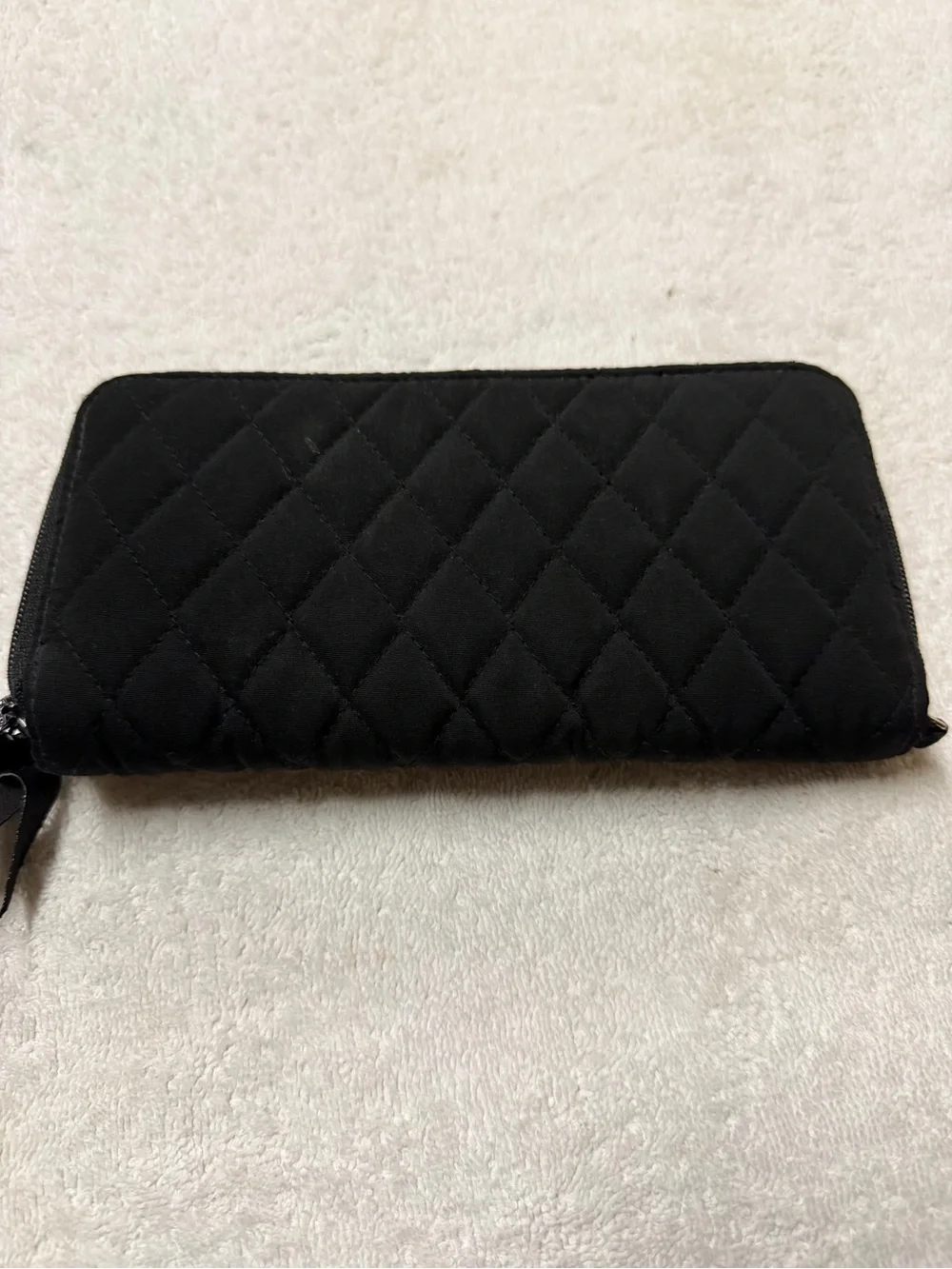 Vera Bradley Black Quilted Continental Zip Wallet Organizer